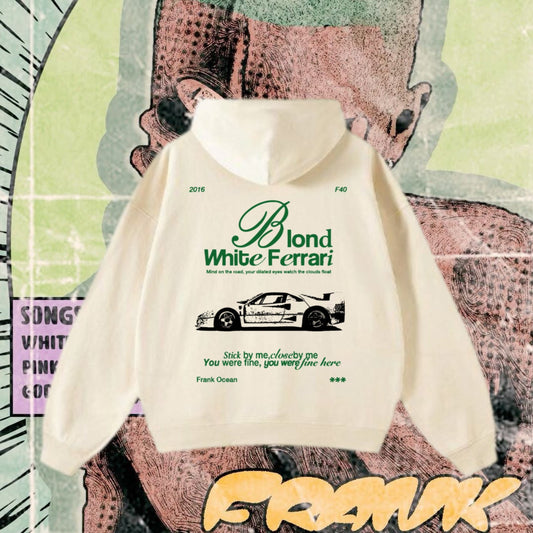Frank Ocean Blonde White Ferrari Sudadera