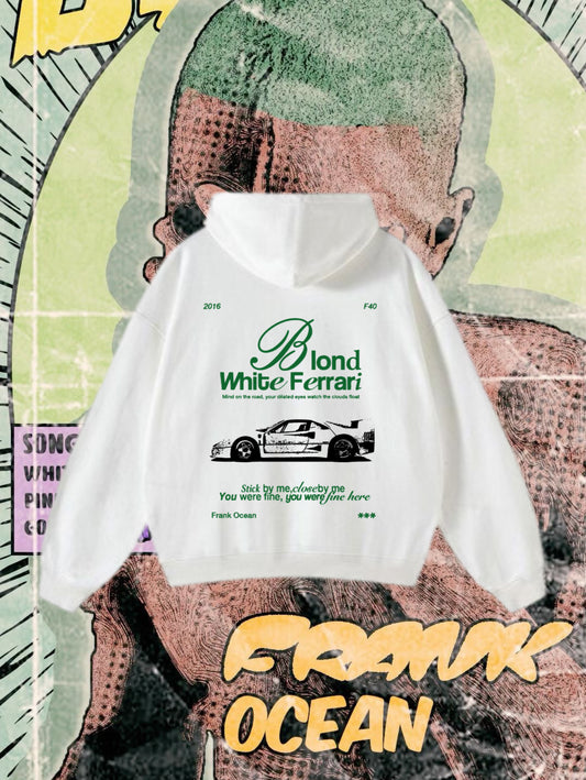 Frank Ocean Blonde White Ferrari Sudadera