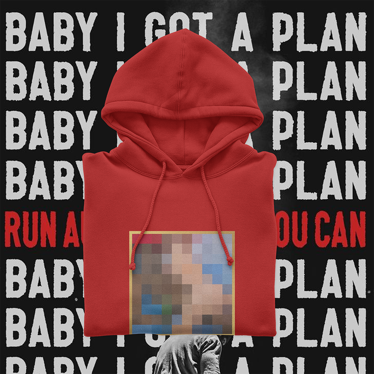 Hoodie Hombre Roja kanyewest Runaway