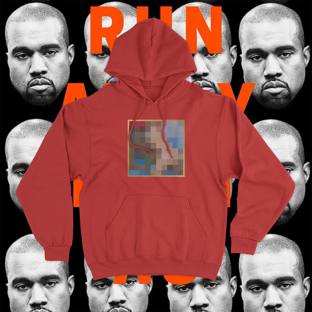 Hoodie Hombre Roja kanyewest Runaway