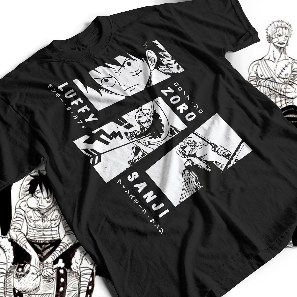 LUFFY · ZORO · SANJI — “Monstruos del Mar”